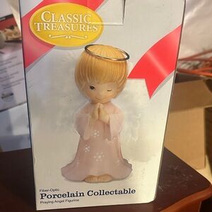 Porcelain Angel Figurine - Soft Pink